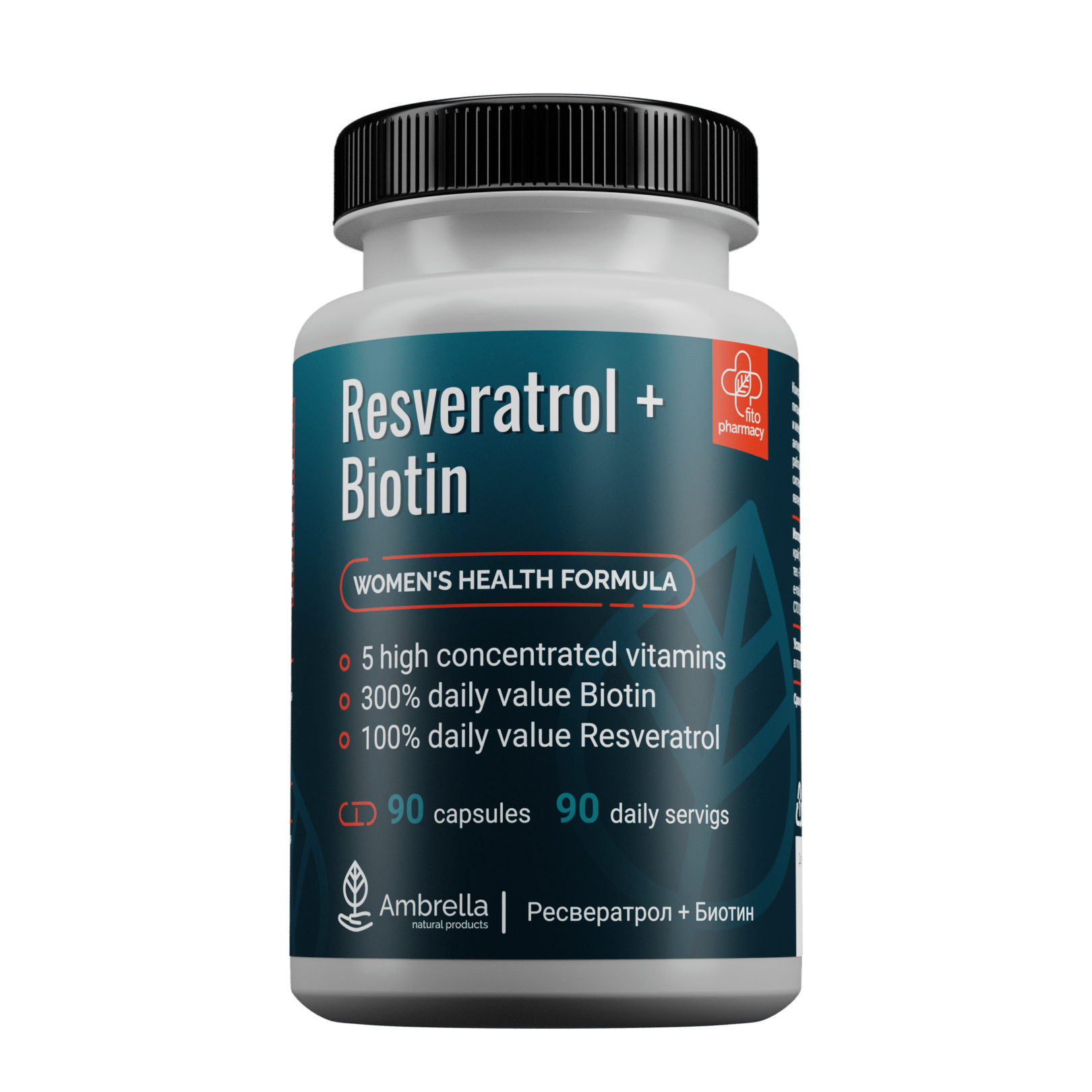 Resveratrol + Biotin “Комплекс для женского гормонального фона”, раст.капс.  90шт. по 0,5г — Интернет магазин Натуральные продукты Алтая