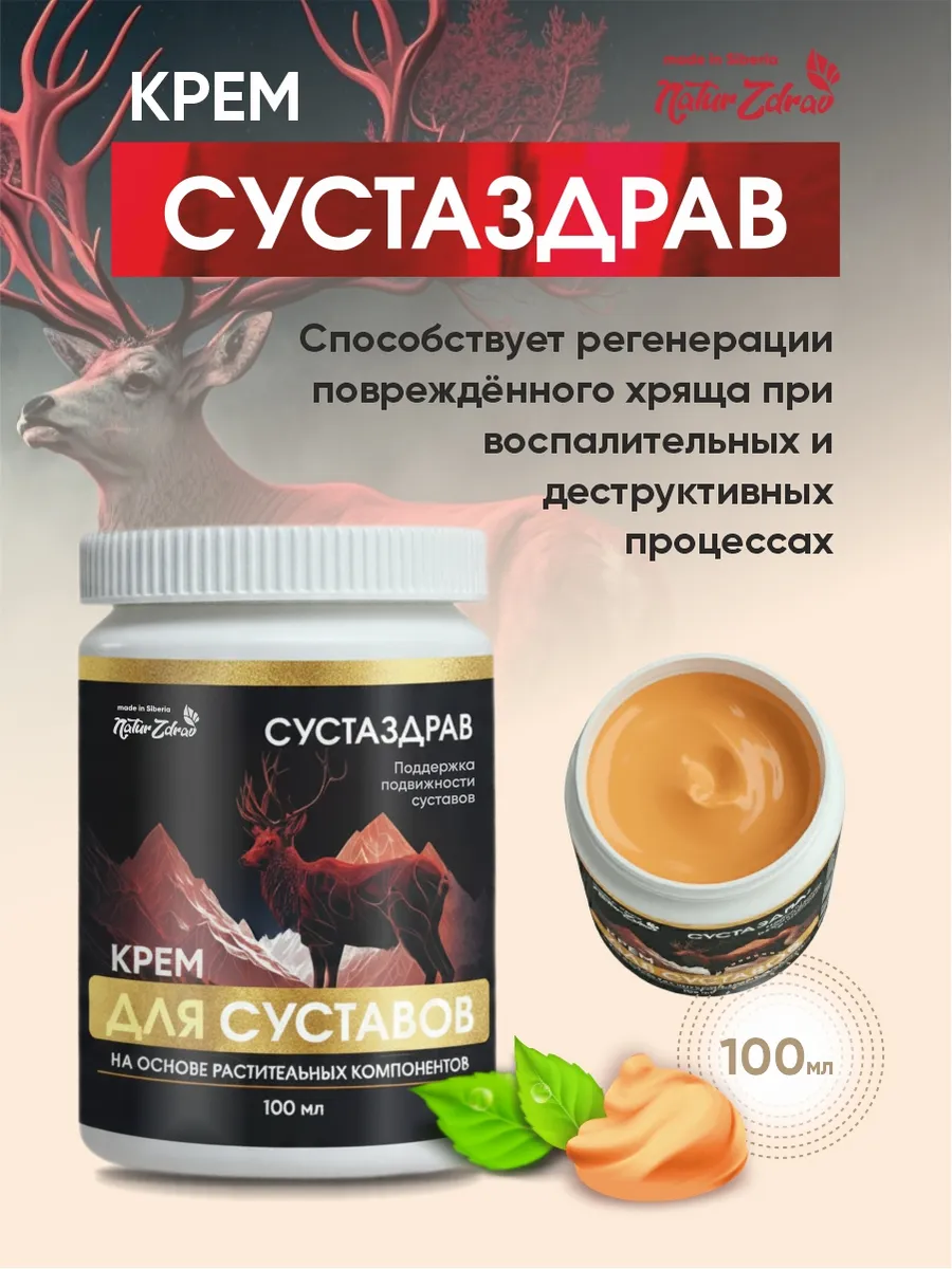 Обезболивающий крем для суставов Сустаздрав - уменьшение боли и воспаления