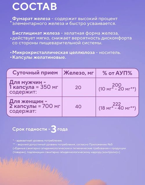 подтвержденный дефицит железа по результатам лабораторных показателей;